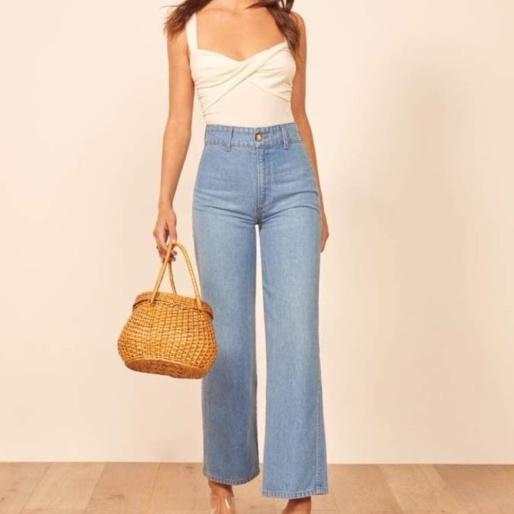 Reformation Light Blue Flare Jeans